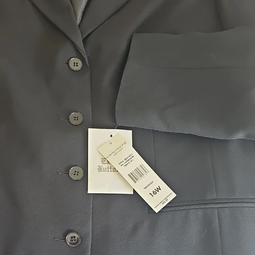 Evan Picone Classic Black Suit Jacket - Picture 7 of 16